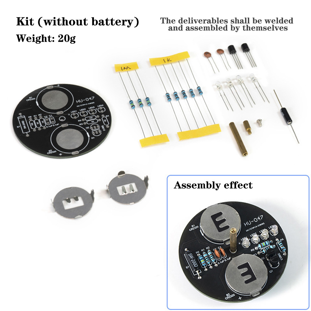 Ziqqucu desktop LED spinning gyro making electronic DIY kit flashing light circuit board welding practice kit components