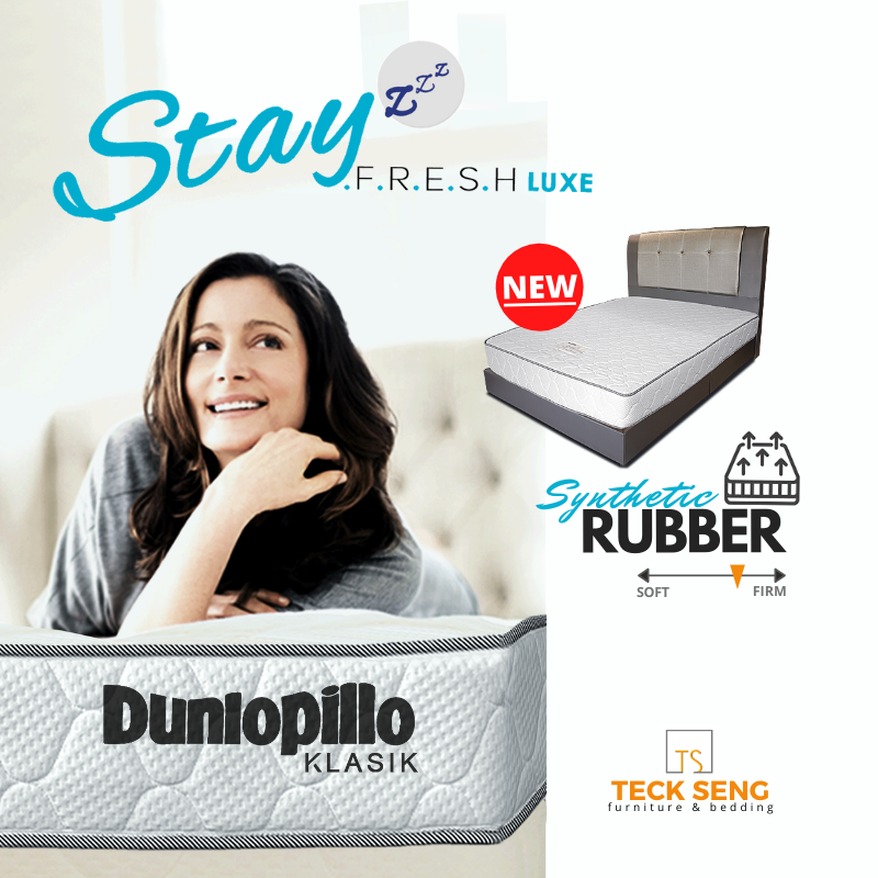 [TECK SENG] DUNLOPILLO 8 Inch Stay Fresh Luxe Mattress / Synthetic