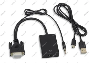 【MALAYSIA READY STOCK】1080p HD VGA Male to HDMI Female Video Converter Adapter With Audio Cable