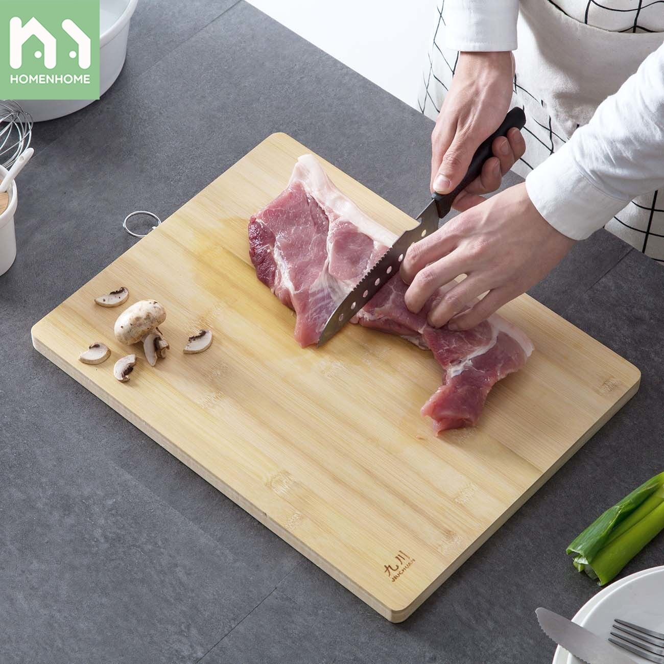 Homenhome 1 pcs Bamboo Cutting Board Kitchen Chopping Board 40x60 cm