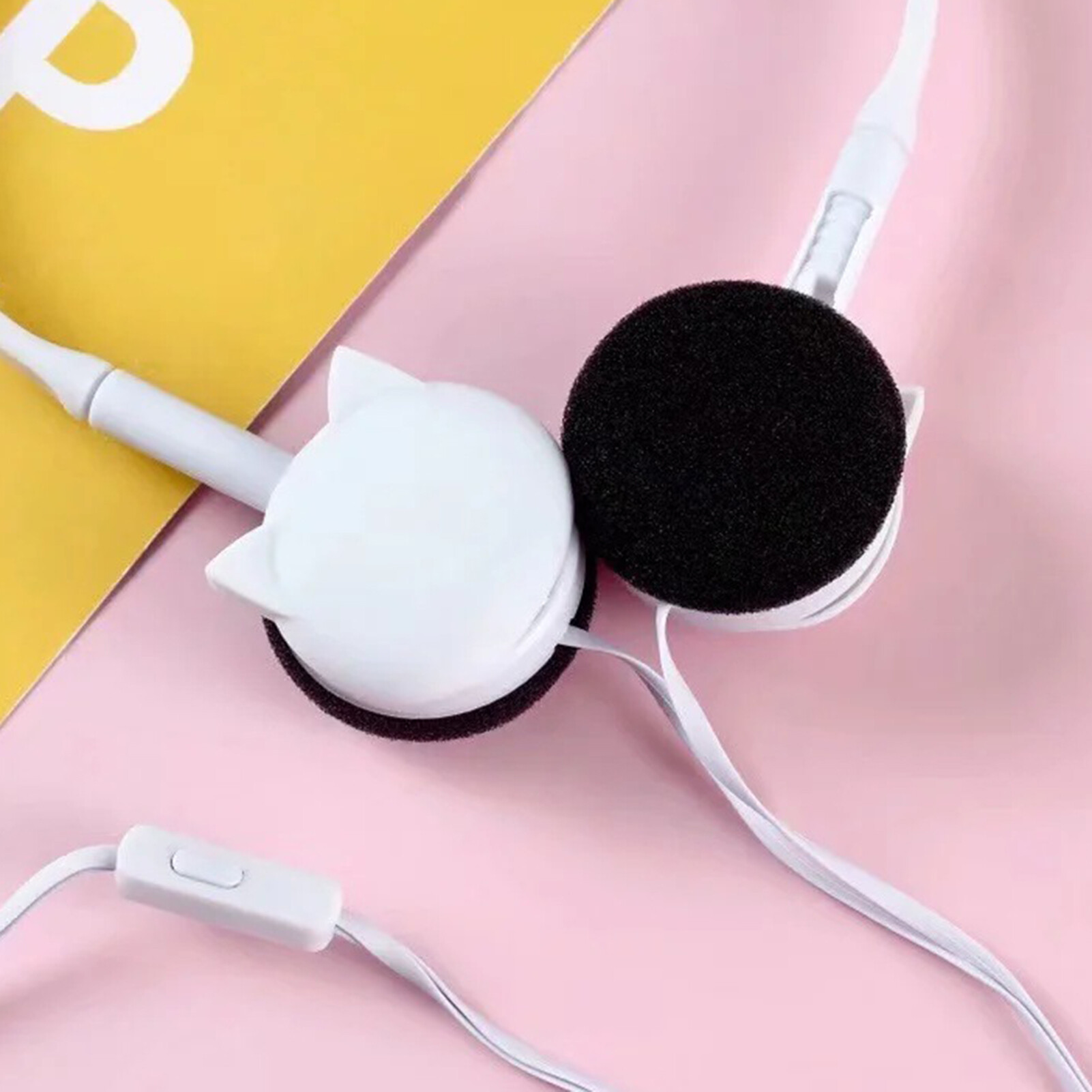 Wiki 3.5Mm Có Dây Dễ Thương Hình Tai Mèo Tai Nghe Có Mic Tai Nghe Điện Thoại Nghe Nhạc