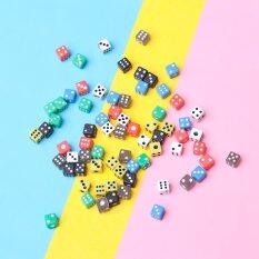 50Pcs Colorful 6 Sided Portable Table Games Dice 5mm Acrylic Round Corner Board Game Dice Party Gambling Game Cubes Digital Dice