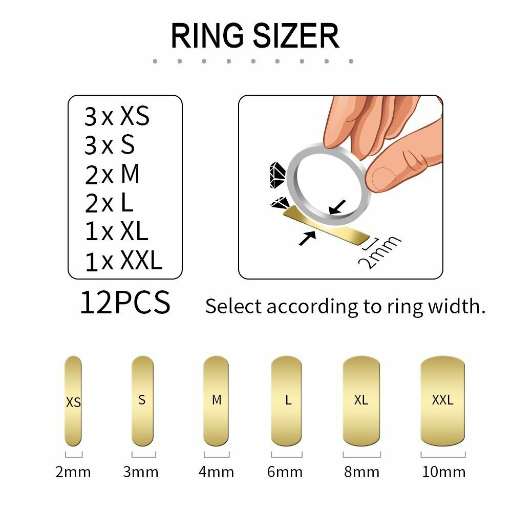 【PrettySet】 Vòng Đệm Điều Chỉnh Kích Cỡ Vô Hình Bằng Silicon 6 Kích Cỡ Vòng Đệm Thay Đổi Lò Xo Phù Hợp Với Mọi Loại Vòng