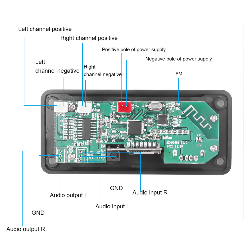 5V-12V Bluetooth 5.0 MP3 Player Decoder Board Handsfree Car Radio With MIC Support Recording FM TF Card AUX Audio Module For Car