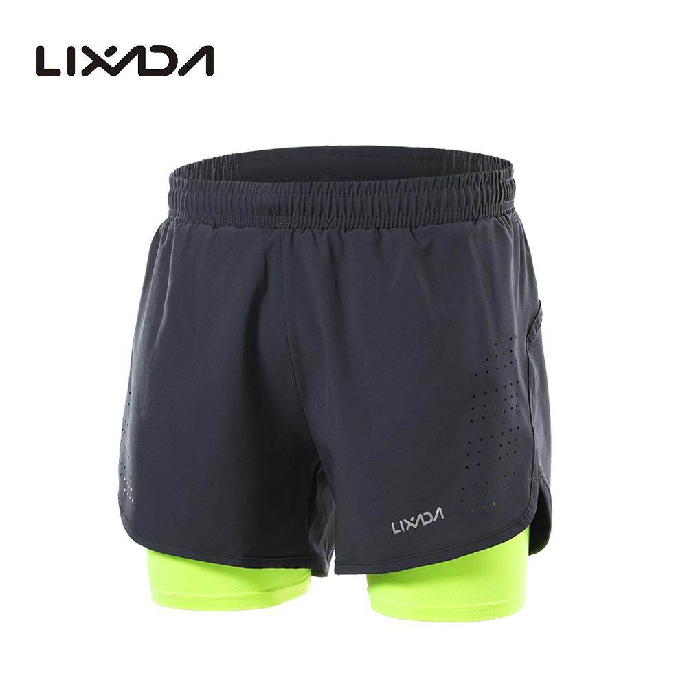 Lixada Quần Đùi Chạy Bộ 2 Trong 1 Cho Nam, Quần Đùi Đạp Xe Chạy Bộ Tập Luyện Năng Động Thoáng Khí Nhanh Khô Với Lớp Lót Dài Hơn
