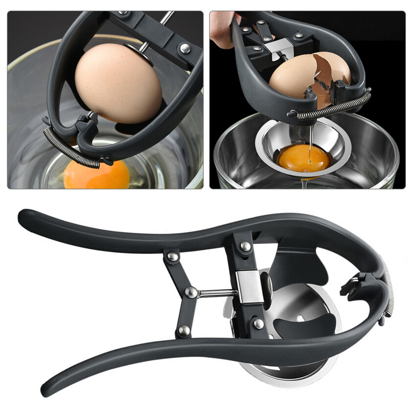 Eggshell Cracker,Stainless Steel Rapid Egg Opener, Automatic Egg Cracking Tool, Easy Eggshell Cutter Stainless Steel Eggshell Cutter Egg Separator