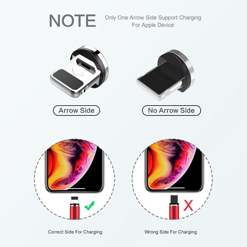 Cable Data / Charger Micro USB + Lightning Fast Charging Magnetic with LED for IOS / Android