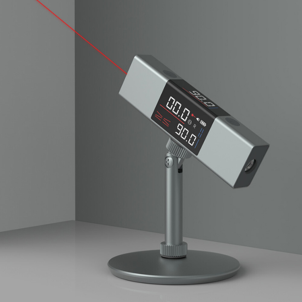 Smart Sensor AtuMan DUKA LI1 Digital Angle Finder Laser Protractor Rechargeable Level and Bevel Gauge Inclinometer 360° Cast/Dual LED Screen/Unilateral Laser Line