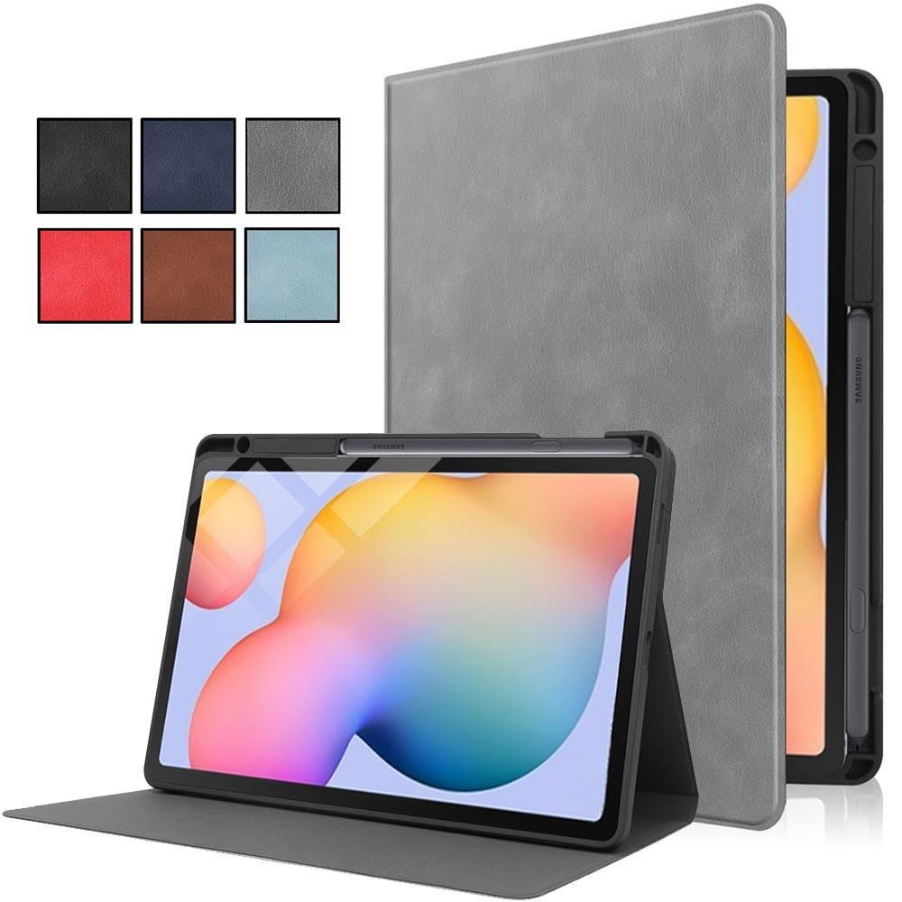 for Samsung Tab S6 Lite Case with Pencil Holder,Premium Leather Flip Cover Soft TPU Inner Stand Case with Auto Wake/Sleep Smart Case for Galaxy Tab S6 Lite 10.4 inch 2024 2022 2020 SM-P613/P610/P615/P619 /P620/P625/P627,Tab S8 S7 11 inch