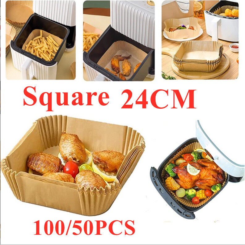 50pcs Disposable Air Fryer Parchment Paper Liner Oilproof Waterproof
