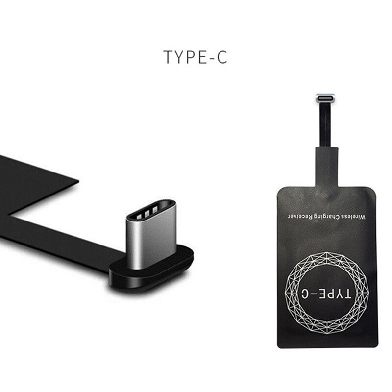 DENG Qi Wireless Charger Adapter Charging Receiver For iPhone Samsung Andriod Type-C