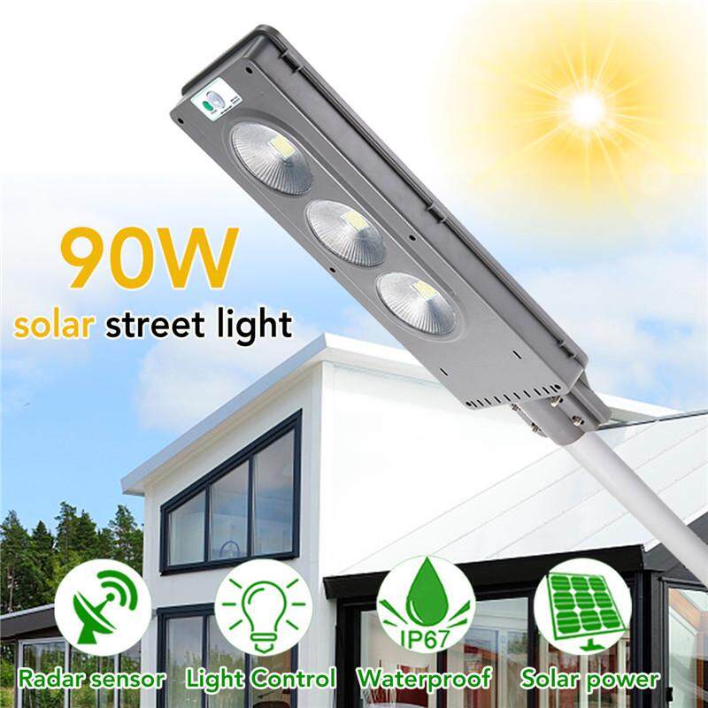 【Free Vận Chuyển + Đèn Flash Deal】 90 W 120LED Năng Lượng Mặt Trời Phố Khu Vực Ánh Sáng Hoàng Hôn Bình Minh Đèn Cảm Biến PIR An Ninh Đèn