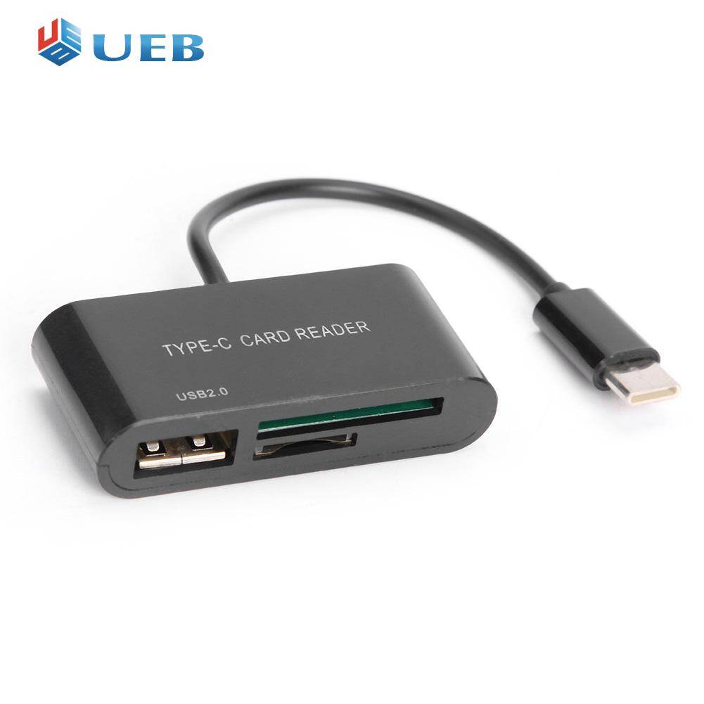 3 in 1 type c to usb 2.0 tf memory card reader otg hub adapter for macbook