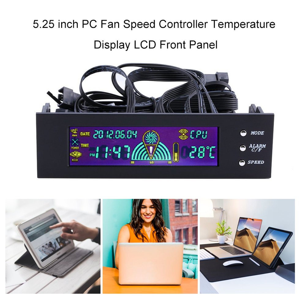Goft R23 GOFTตัวควบคุมความเร็วพัดลมสำหรับPC,หน้าจอLCDแผงด้านหน้าขนาด5.25นิ้วหน้า ...