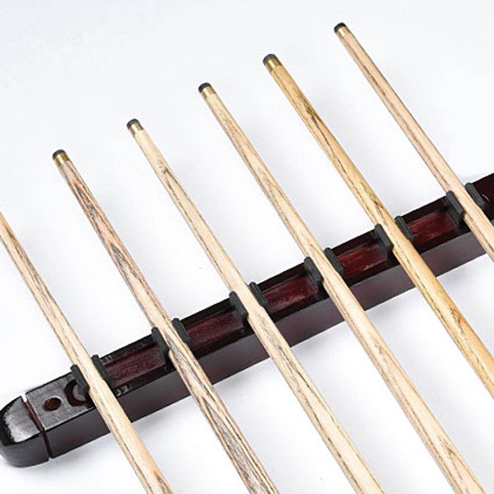 6 Cue Sticks Solid Wood Rack Holder Billiard Pool Snooker Table Wall Mount Hanging