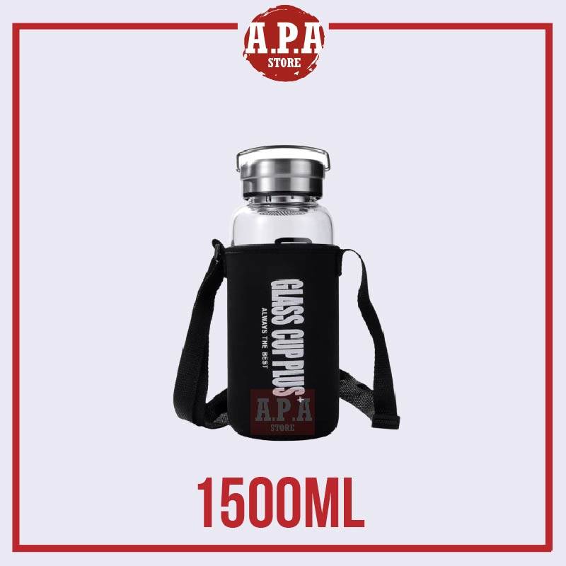 APA Premium Stainless Steel Big Large Borosilicate Glass Water Bottle