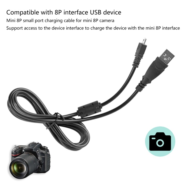 Máy ảnh kỹ thuật số cáp dữ liệu USB 8 Pin Cáp dữ liệu wearproof Bộ sạc camera dây