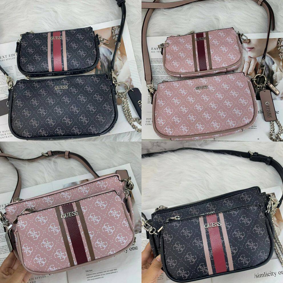 guess arie double pouch crossbody