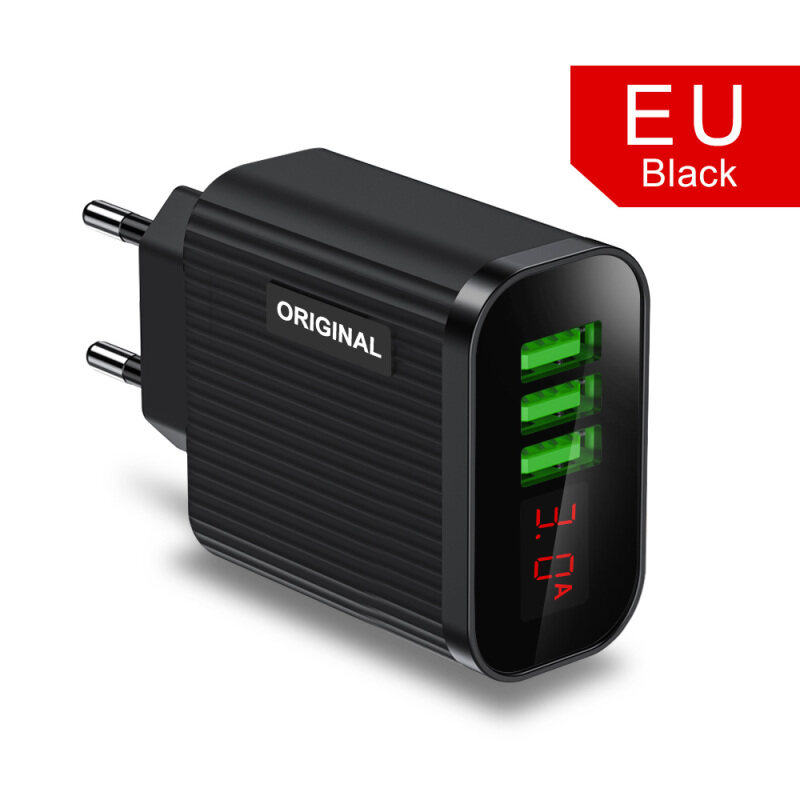 Giá Olaf Màn Hình Hiển Thị Kỹ Thuật Số QC3.0 USB Sạc 3 Cổng USB 3A Thông Minh Bộ Sạc Điện Thoại Du Lịch Treo Tường Adapter Sạc Cho iPhone samsung Xiaomi