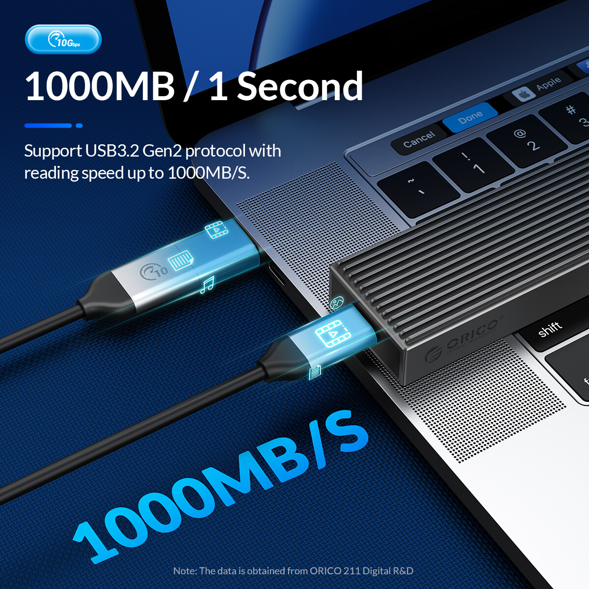 Vỏ Nhôm Vỏ Bọc ORICO NVME Và SATA M.2 Không Dụng Cụ, Giấc Ngủ Thông Minh 10 Phút, Ổ Cứng Thể Rắn PCI-E M-key 10Gbps USB C 3.2 Gen2 Type C Bộ Chuyển Đổi Gắn Ngoài Với Áo Làm Mát, vỏ SSD Với Cáp USB C Sang USB A/USB C 2 Trong 1 Hỗ Trợ UASP Trim