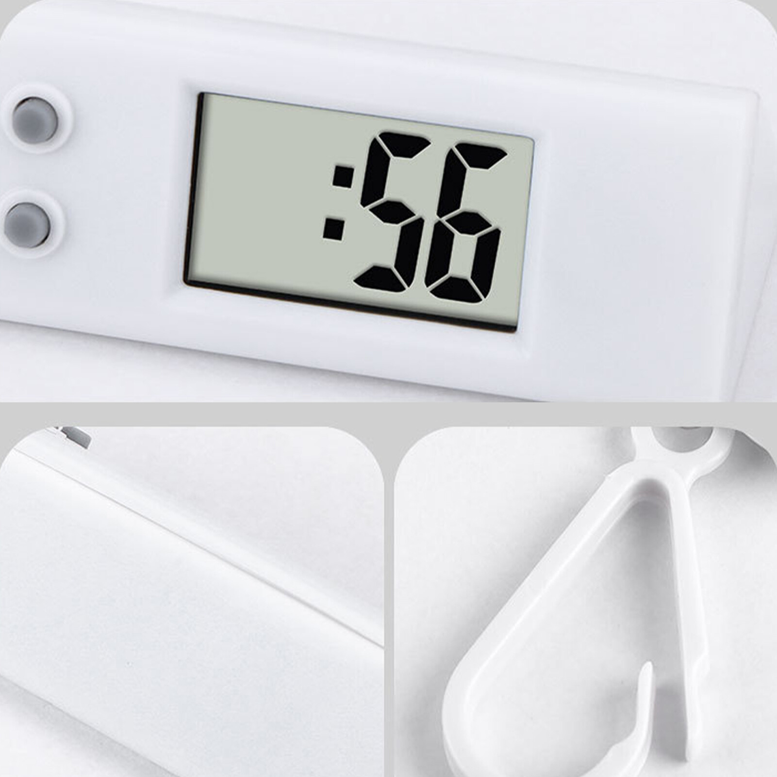 POCO Đồng Hồ Điện Tử Đồng Hồ Điện Tử Hình Tam Giác Hiển Thị Kỹ Thuật Số LCD Không Ồn Móc Khóa Cho Kỳ Thi Điện Tử Mini Tiện Lợi