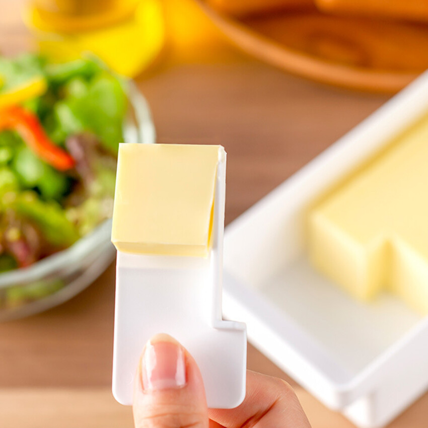 Butter Box Cutting Organizer with Lid Cheese Cheese Preserving Box Serving Tools, Kitchen Box, Cheese Cutter, Crisper Box
