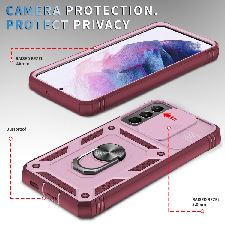 【Fanadd Shop】 For Samsung Galaxy S22+ 5G Sliding Camera Cover TPU + PC Phone Case