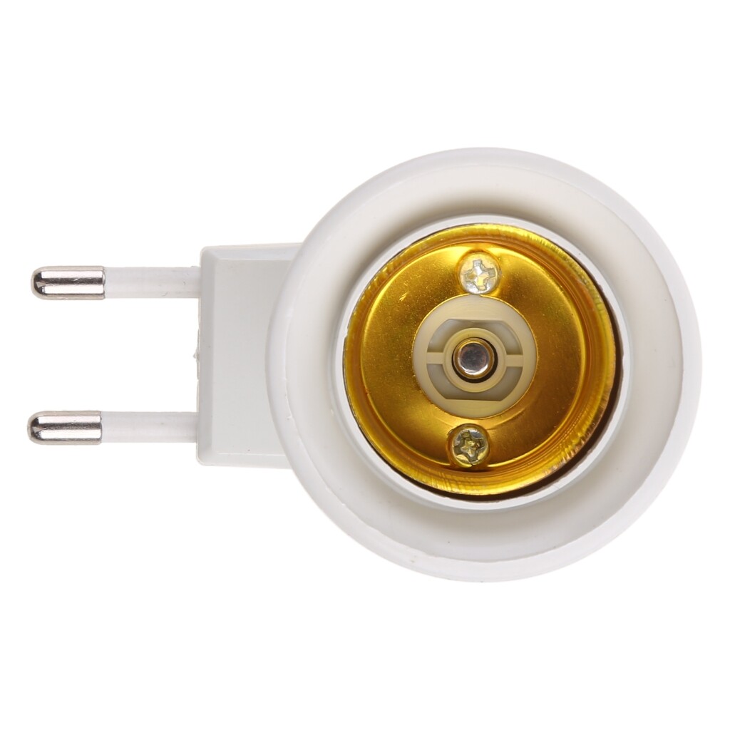 EU Plug E27 Screw Base Socket Extension Adapter Plug-in Light Socket with On/Off Switch 3-Prong Outlet to Light Socket
