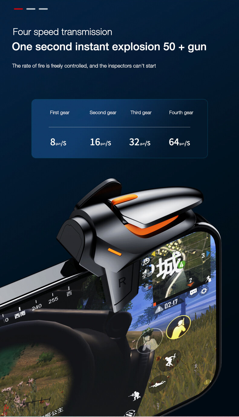 DAMILE PUBG Trigger Controller Gamepad Controller L1R1 Joystick Gaming Trigger Controller Fire Trigger Button Shooter for Shooting Game DY01