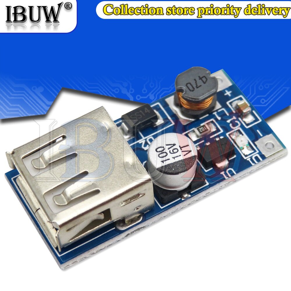 DC-DC USB đầu ra sạc nguồn điện tăng điện áp mô-đun tăng 0.9V ~ 5V để 5V 600mA năng lượng USB di động Boost Board