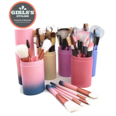 12Pcs/Bottled Blusher Foundation Long Makeup Bottle Brush Cosmetic Make Up Tools