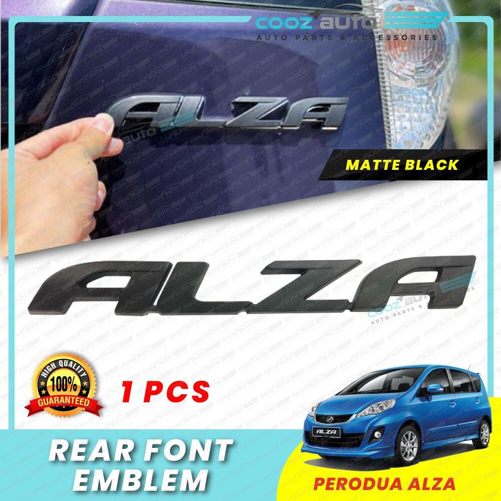 Perodua Alza Car Logo Rear Font Emblem Matt Black | Lazada