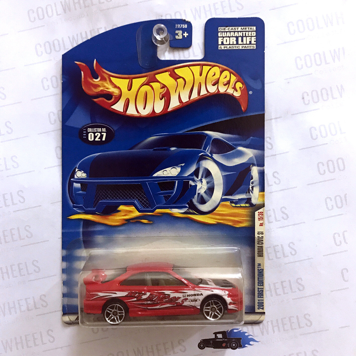 Hot Wheels 2001 First Editions Honda Civic Si Red (Cracked