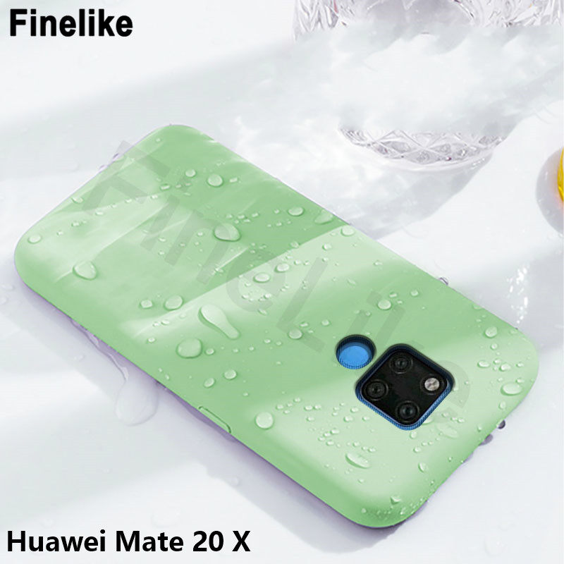 สำหรับHuawei Mate 20 Xซิลิโคนเหลวกรณีเด็ก-ผิวรู้สึกนุ่มกันกระแทกปกหลังสำหรับHuawei Mate 20X สี สีเขียว สี สีเขียวรูปแบบรุ่นที่ีรองรับ Huawei Mate 20X