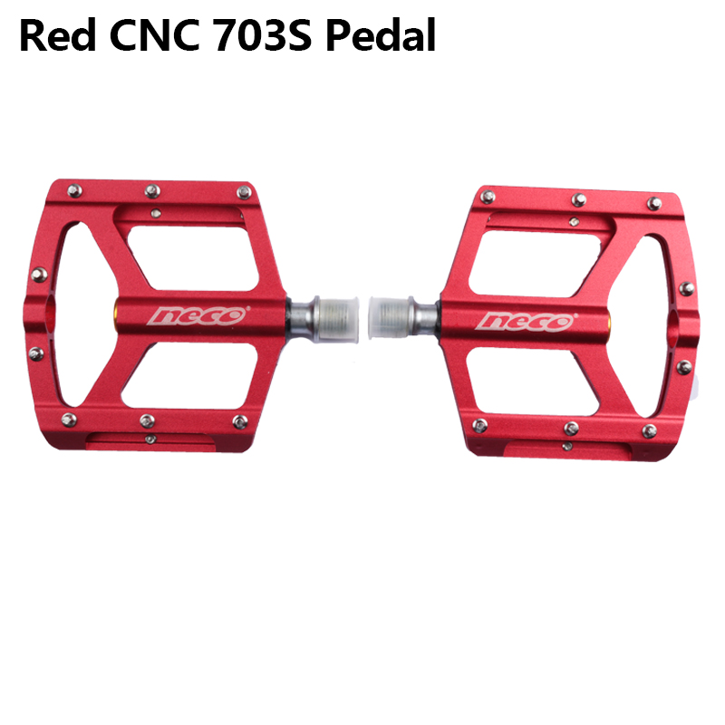 Neco cnc pedal 703s 707s 712d 100x105mm 92x101mm 90x101mm black/red/blue one pair 6061 aluminum mtb bike bicycle pedal bicycle accessories