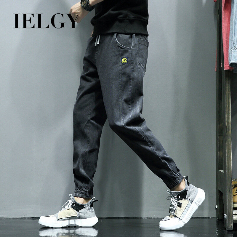 IELGY thin cropped jeans men's loose men's casual long pants