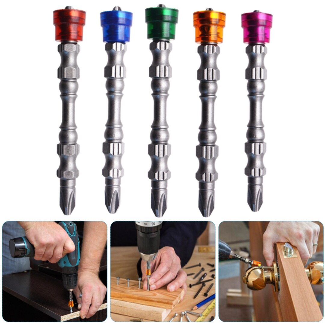 BOKALI New 5pcs Dual Head Anti-Slip Electric Hex Magnetic Screwdriver Bit Tool Set