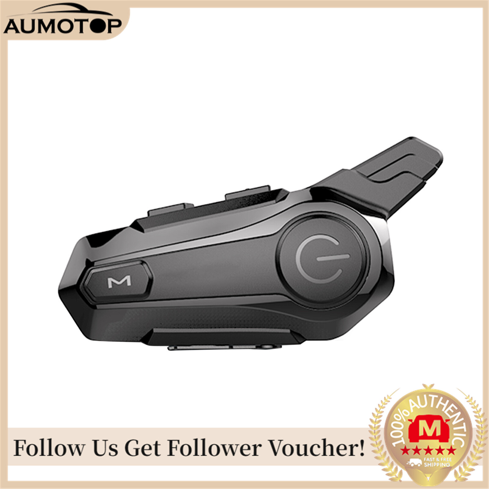 Motorcycle BT Intercom with FM Radio Helmet BT Headset Waterproof Universal Communication System for ATV Dirt Bike Motorcycle