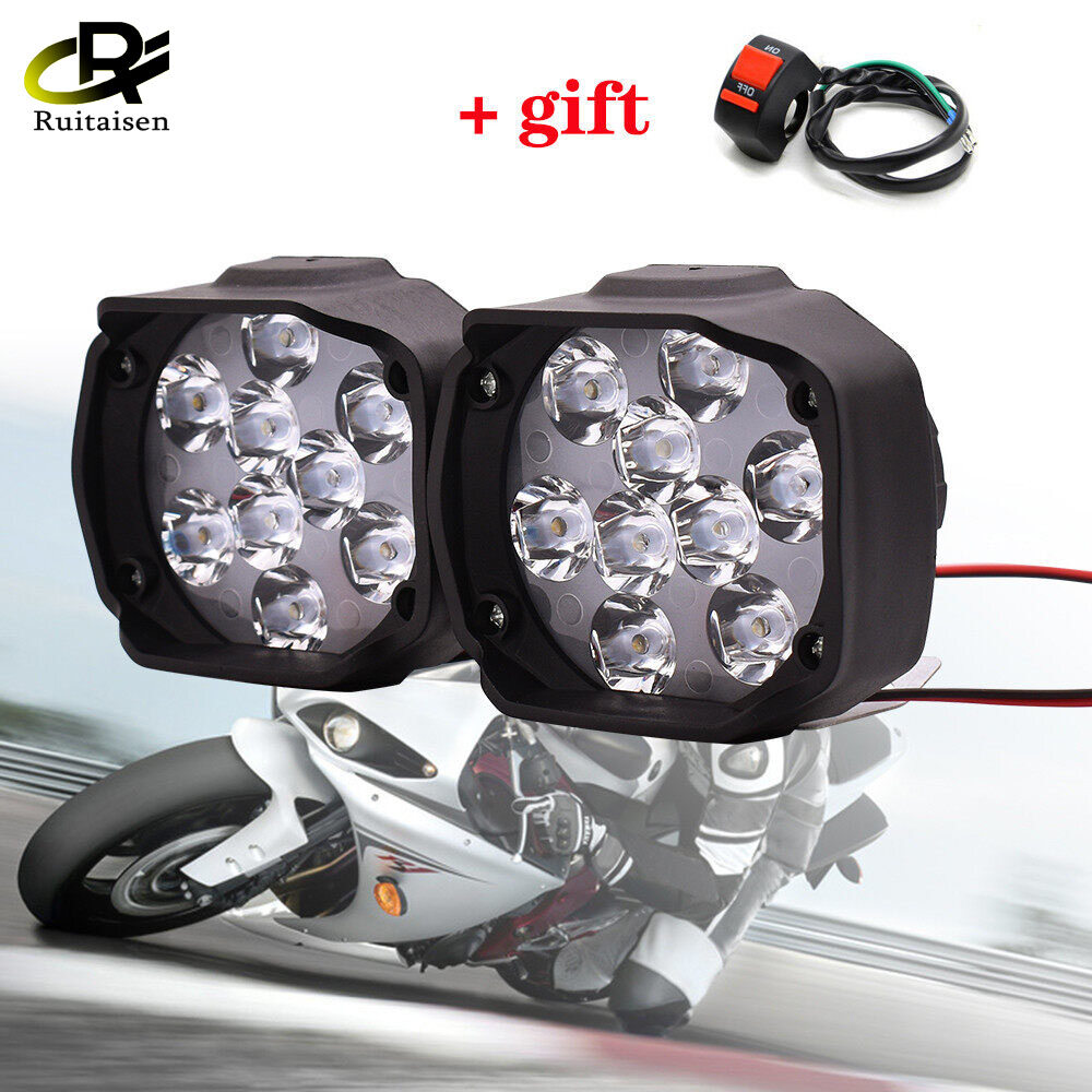Motorcycle led headlight scooter moto fog spotlight 12v led 6500k white motorbike working spot light head lamp drl