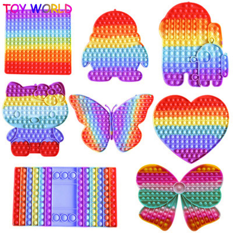 New fidget toys 2021 30CM Huge pop it fidget toy big size sale box  full set box Cheap trending toys in tiktok cognition puzzle fidget sakit push pop bubble sensory toy