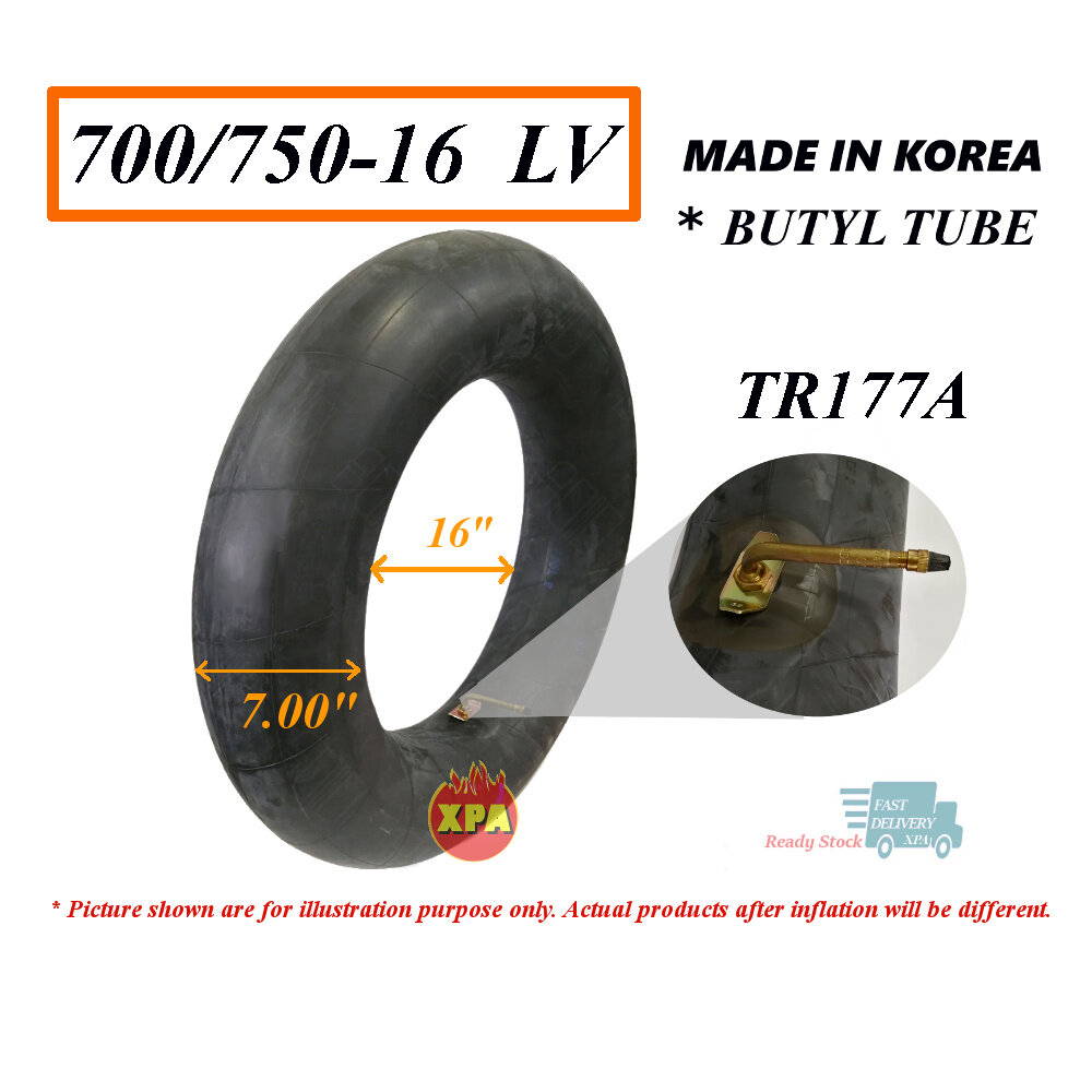 Tire Air Tube 700/750-16 LV TR177A Long Valve Tyre Butyl Inner Tubes  For Light Truck Lorry Tiub Tay