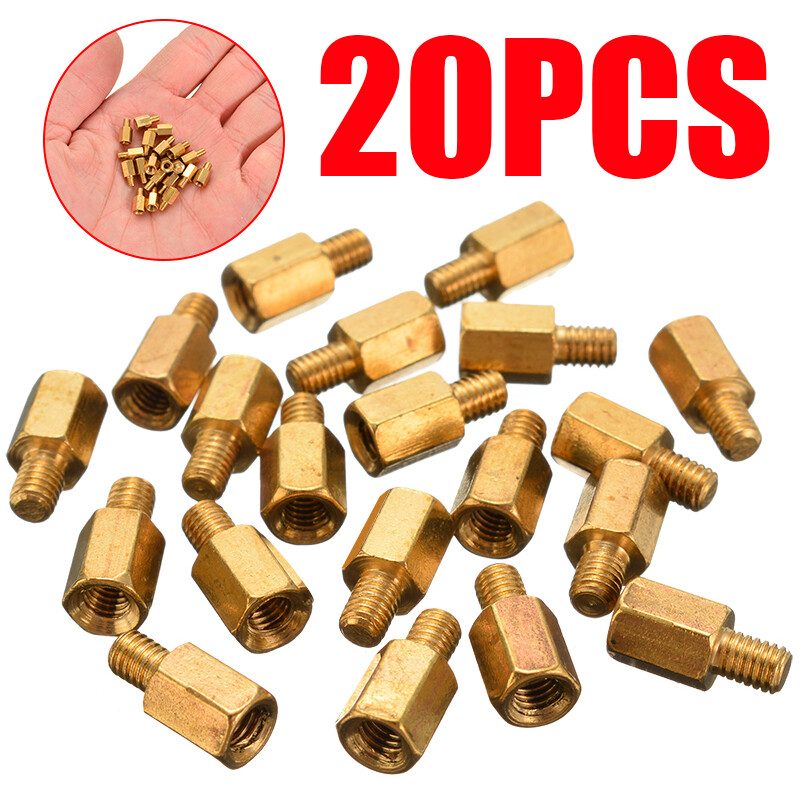 Bokali 20pcs m3 6+4mm o4l0 pc pcb motherboard brass standoff hexagonal spacer