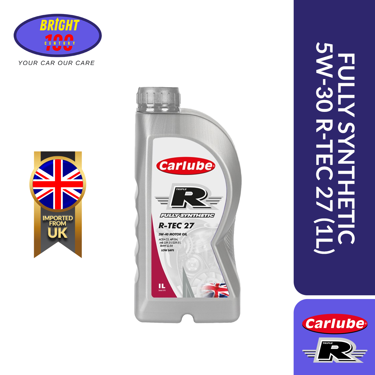 Carlube TRIPLE R fully synthetic engine oil 5W-40 R-TEC 27 (1L) 