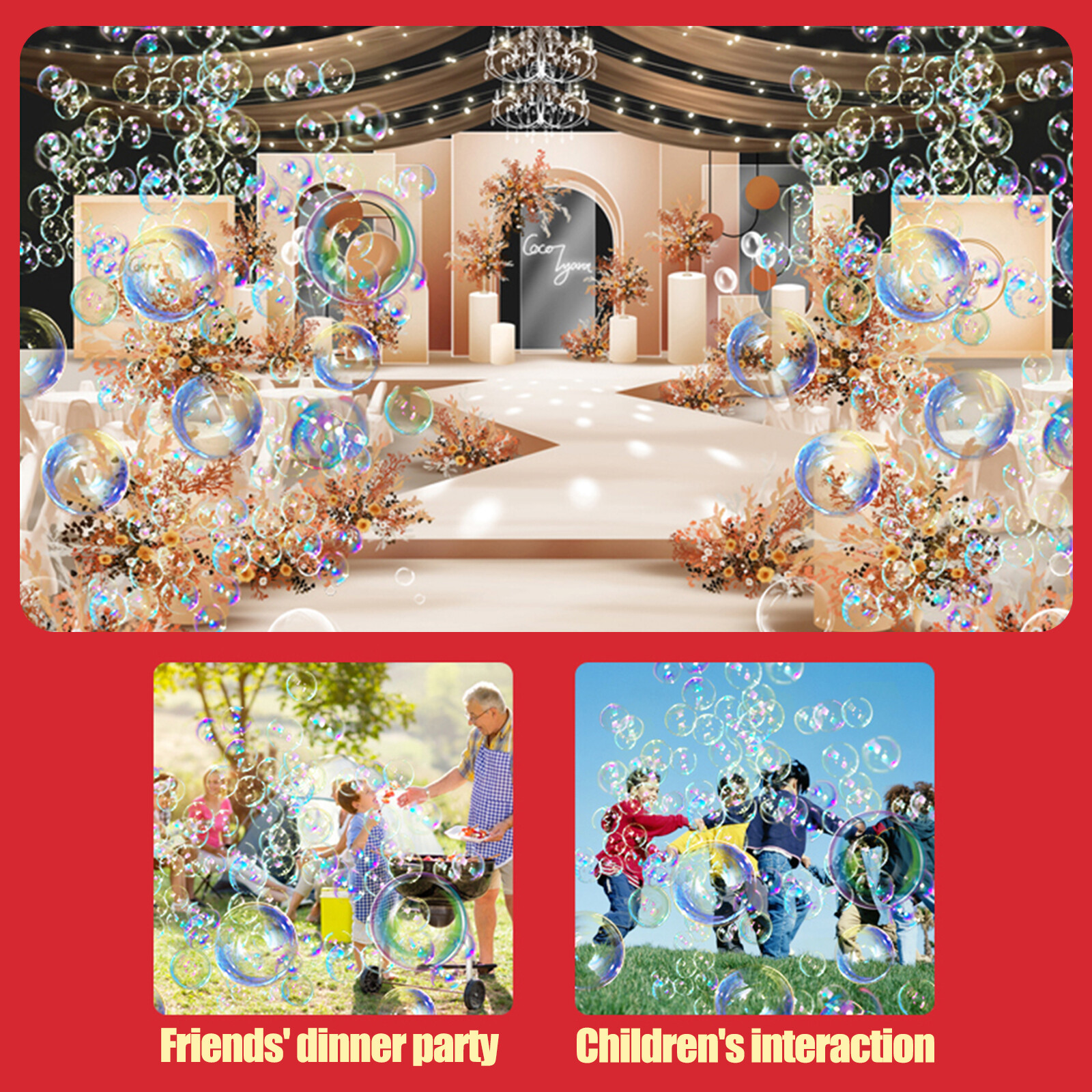 [Likelyhood] 50/240ML 2024 Dragon Year Automatic Bubble Machine Simulation Firecrackers Sound Children's New Year Music Toys Lighting Bubbler With LED Lights New Year Gift 新年发光烟花声泡泡机 儿童过年玩具 新年礼物