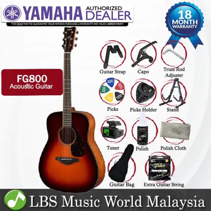 Yamaha Fg 800 Acoustic Guitar - Yamaha Fg800 41 Dreadnought Solid Sitka Spruce Top Acoustic Guitar Brown Sunburst Fg 800 Lazada