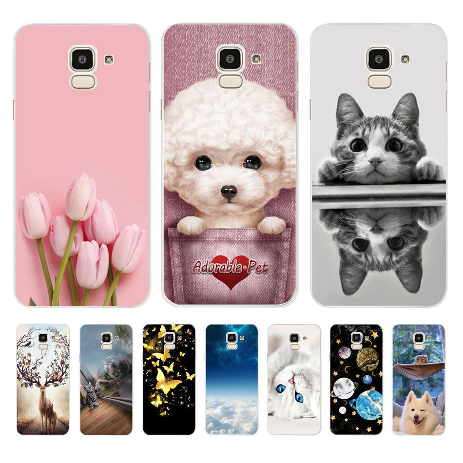 For Samsung Galaxy J6 2018 J600F J600G 5.6 Case Soft Silicone TPU Back Cover Cute Cartoon Design Phone Casing