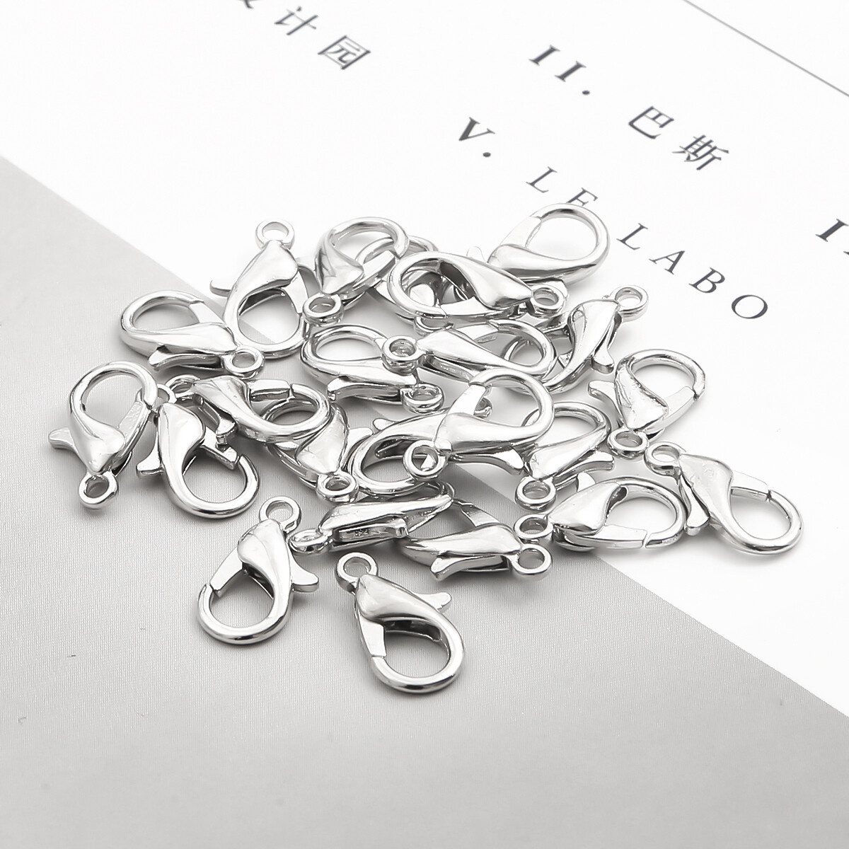 20-50pcs Lobster Clasps Jewelry Findings 10/12/14/16/18/21mm Alloy Hooks For Bracelets Necklaces DIY Jewelry Making Chain Closure Accessories