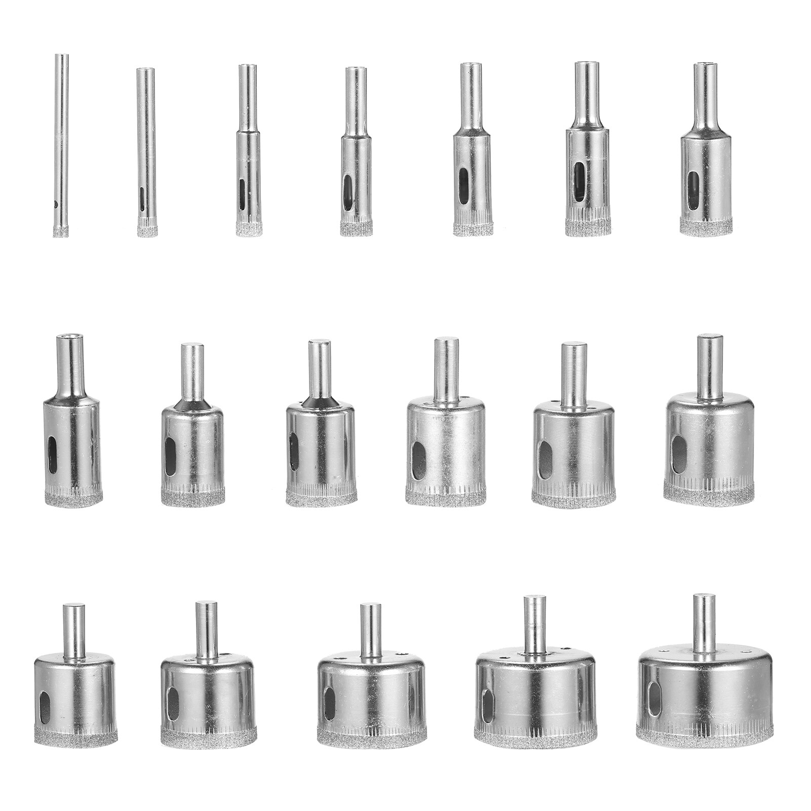 Smart Sensor 18 Chiếc Mũi Khoan Kim Cương Cho Gốm, Bộ Mũi Khoan Lỗ Kim Cương 0,2in ~ 2in