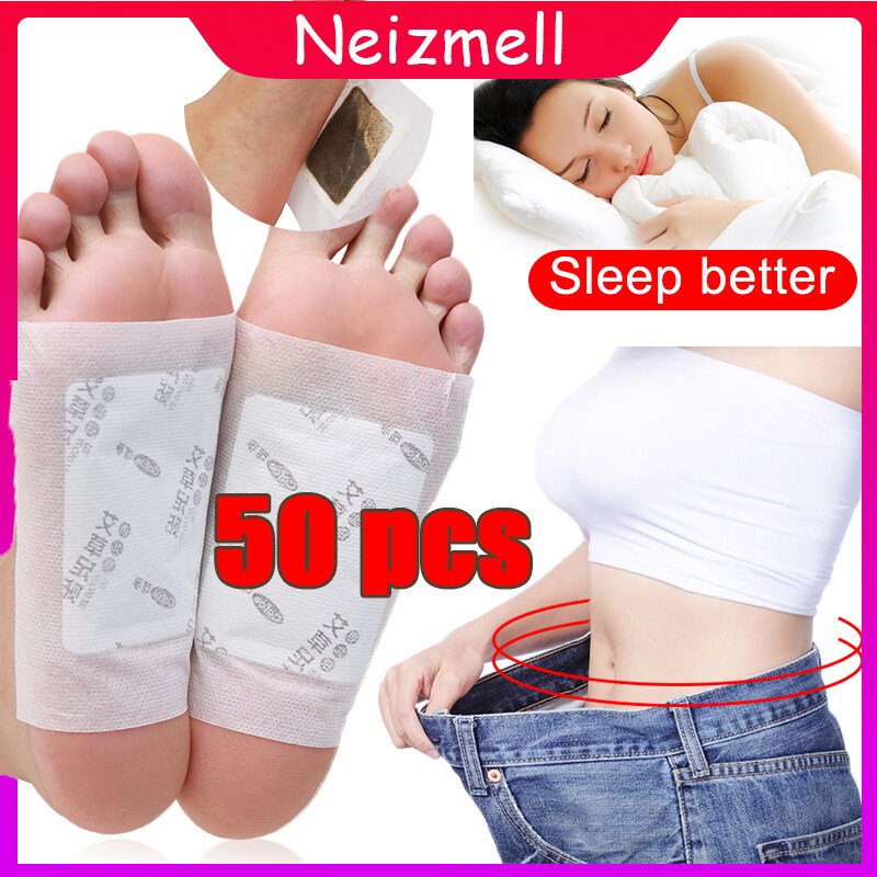 50Pcs Detox Foot Pads Resolve Toxin Dispel Dampness Improve Sleep Weight Loss Slimming Patch