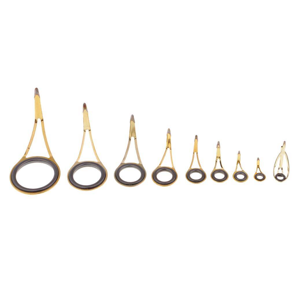 Flameer 9pcs/lot Rod Repair Kit Fishing Rod Guide Top Tip Eye Ring Protector Tool